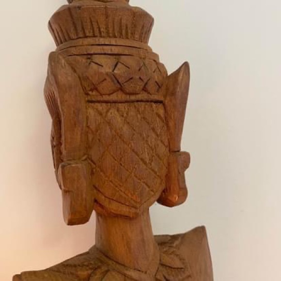 Vintage Solid Wood Hand Carved Buddha - Picture 5 of 9